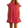 Women Casual Ruffle O Neck Short Sleeve Dress - Hplify
