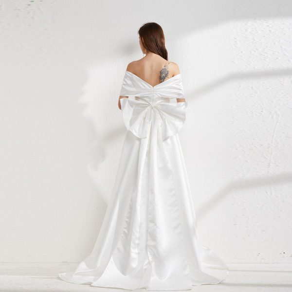 Alternative view of Women's Runway Dresses Sexy V Neck Cape Sleeves Back Bow Elegant Chapel Train Long Evening Prom Gown