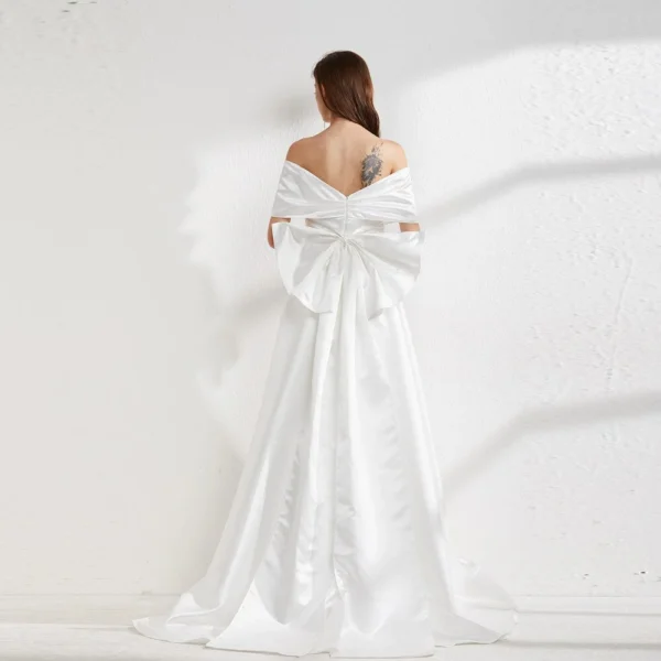 Alternative view of Women's Runway Dresses Sexy V Neck Cape Sleeves Back Bow Elegant Chapel Train Long Evening Prom Gown