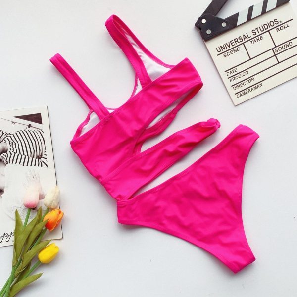 2021 Cut Out One Piece Swimsuit Female Sexy Push Up Monokini White High Cut Swimwear Women Beachwear New Bathing Suits - Hplify