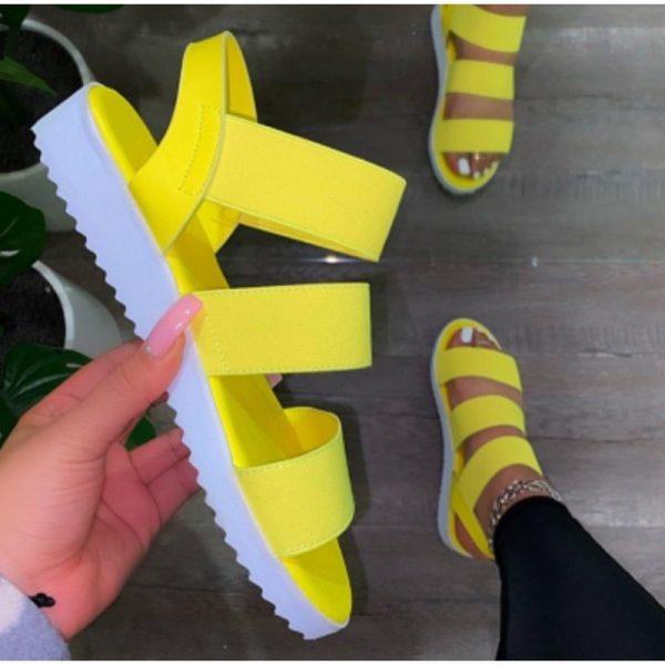 Sandals Summer Women Shoes Casual Slip On Ladies Pvc Flats Woman Fashion Platform Candy Color Plus Size Beach Female Shoe