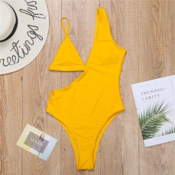 5 Colors Colorful Sexy Asymmetrical Women Swimwear One Piece Swimsuit Female Leopard Bather Bathing Suit Swim - Hplify