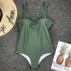 Push Up One Piece Swimsuit Women Swimwear Solid Black Bodysuit Bathers 2021 New Bathing Suits Sexy Summer Beach Wear - Hplify