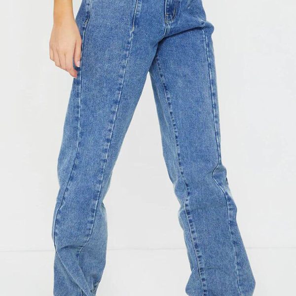 Women High Waist Loose Straight Jeans Carrot Leg Harem Pants