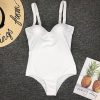 Push Up One Piece Swimsuit Women Swimwear Solid Black Bodysuit Bathers 2021 New Bathing Suits Sexy Summer Beach Wear - Hplify