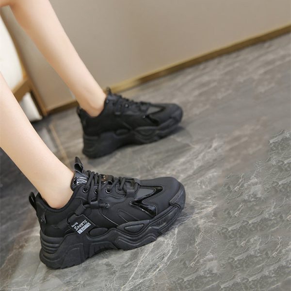 Alternative view of Fashion Women's Sport Shoes  Autumn Winter Korean Style Platform Sneakers High Quality Comfy Thick-Soled Black Casual Shoes