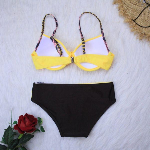 2021 New Sexy Push Up Bikinis Set Swimwear Women Swimsuits Bathing Suit Women Halter biquini Leaf Print Beach Wear Bikini - Hplify