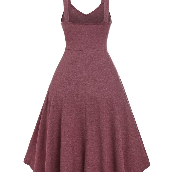 Alternative view of Wilpalo Sleeveless Lace Panel High Low Cinched Dress