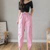 High Waist  Women's Looses Cargo Pants With belt nine-point harem pants Colorfur  high waist pants sashes pockets office pants - Hplify