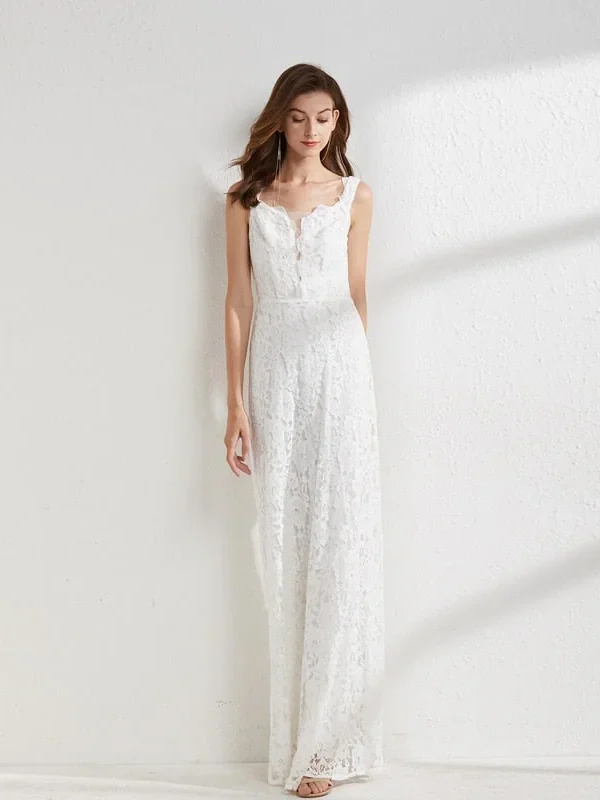 Women's Runway Dresses O Neck Sleeveless Embroidery Lace Sexy Tulle Laid Over Elegant Long Party Prom Dress