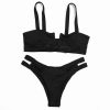 Bow Green Bikinis Push Up Bikini 2021 New Arrival Hollow Out Underwire Low Waist Swimsuit Sexy Swimwear Women Biquini - Hplify