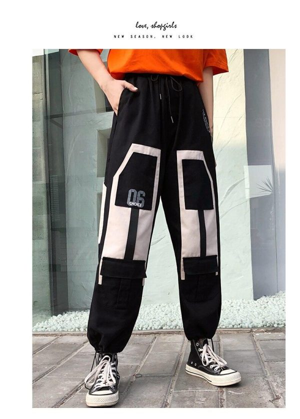 Harajuku Big Pocket Cargo Pants Women High Waist Streetwear Wide leg Casual Pants Women - Hplify