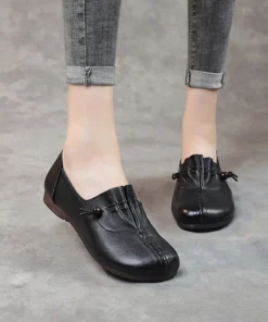 Women Flats Genuine Leather Shoes Low Heels Oxford Moccasins Loafers
