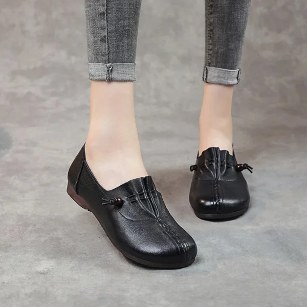 Women Flats Genuine Leather Shoes Low Heels Oxford Moccasins Loafers