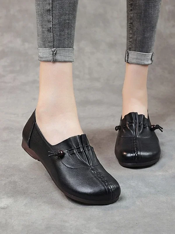 Women Flats Genuine Leather Shoes Low Heels Oxford Moccasins Loafers