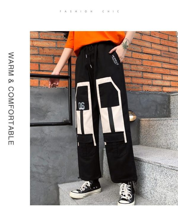 Harajuku Big Pocket Cargo Pants Women High Waist Streetwear Wide leg Casual Pants Women - Hplify