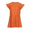 Women Casual Ruffle O Neck Short Sleeve Dress - Hplify