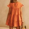 Women Casual Ruffle O Neck Short Sleeve Dress - Hplify