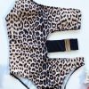 Leopard Swimwear Women Swimsuits Cut Out Monokini 2021 One Piece Bathing Suit Women Sexy One Shoulder Bodysuit Beach Wear - Hplify
