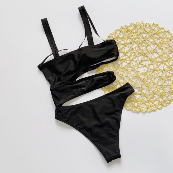 2021 Cut Out One Piece Swimsuit Female Sexy Push Up Monokini White High Cut Swimwear Women Beachwear New Bathing Suits - Hplify