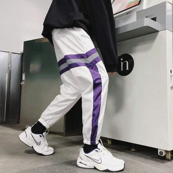 New Hip Hop Reflective pants Harajuku Casual Black Cargo Pants Women Elastic High Waist Pants Streetwear Sweatpants Jogger - Hplify