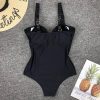 Push Up One Piece Swimsuit Women Swimwear Solid Black Bodysuit Bathers 2021 New Bathing Suits Sexy Summer Beach Wear - Hplify