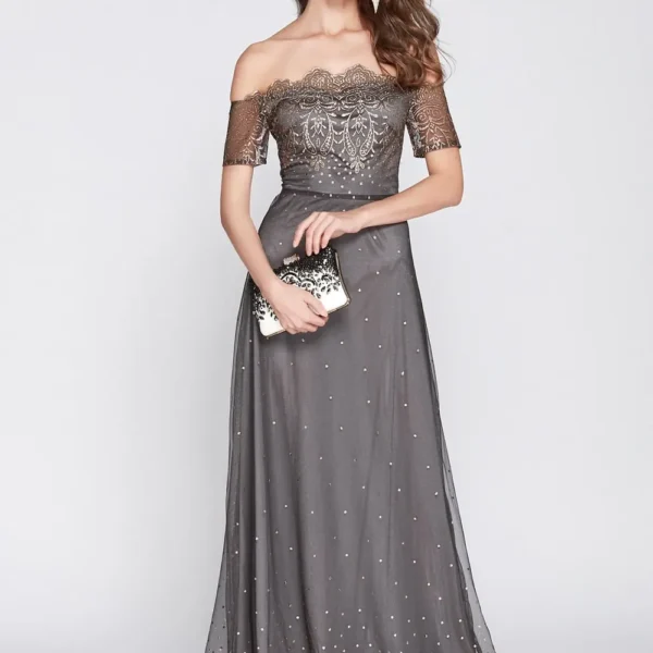 Women's Slash Neckline Sexy Off the Shoulder Embroidery Elegant Party Prom Long Maxi Designer Runway Dresses