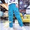 Letter Spliced Women Jeans Holes Pants Loose Candy Color Denim women's pants Autumn Harajuku BF Female Joggers - Hplify