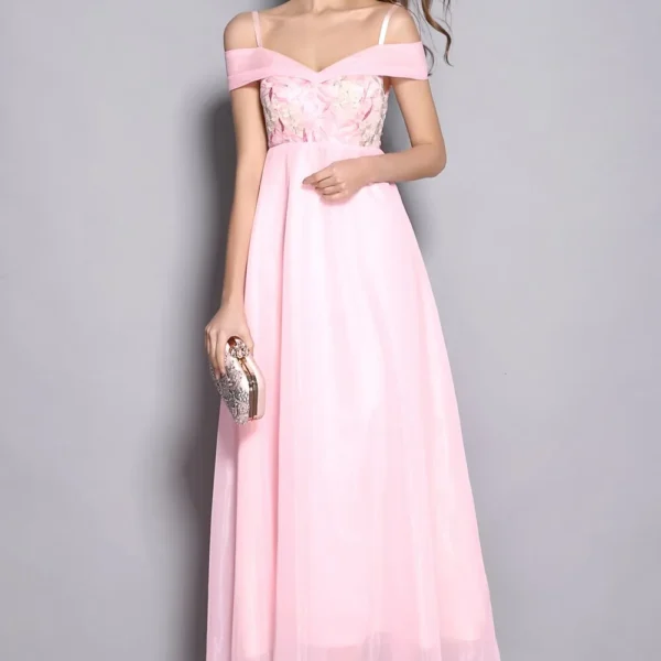 Women's Spaghetti Straps Sexy Off the Shoulder Elegant Party Prom Long Runway Dresses