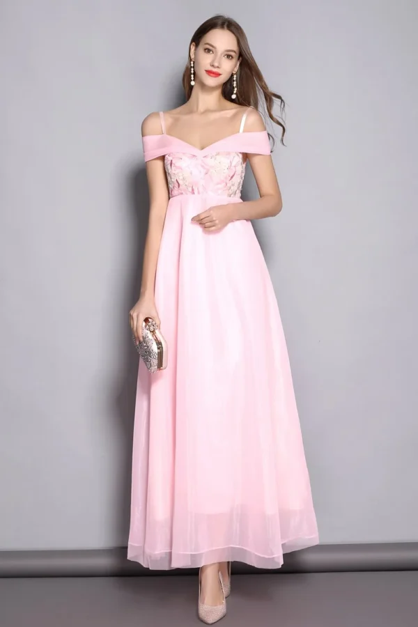 Women's Spaghetti Straps Sexy Off the Shoulder Elegant Party Prom Long Runway Dresses