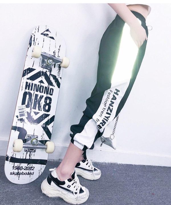 Autumn Harajuku BF Loose Sport Reflective Pants Women Hip Hop High Waist streetwear Cargo Pants Loose Joggers Women - Hplify