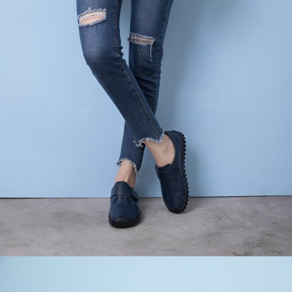 Alternative view of Spring Ladies Genuine Leather Handmade Shoes Women Hook &Loop Flat Shoes Women  Autumn Soft Loafers Flats