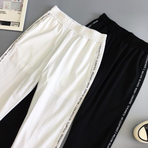 Autumn Hip Hop Black Casual Harem Pants Spring Unisex Sport BF Harajuku Pants Joggers Ribbon Women's Sports Pants - Hplify