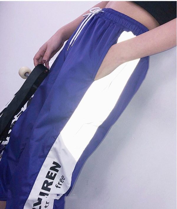Autumn Harajuku BF Loose Sport Reflective Pants Women Hip Hop High Waist streetwear Cargo Pants Loose Joggers Women - Hplify