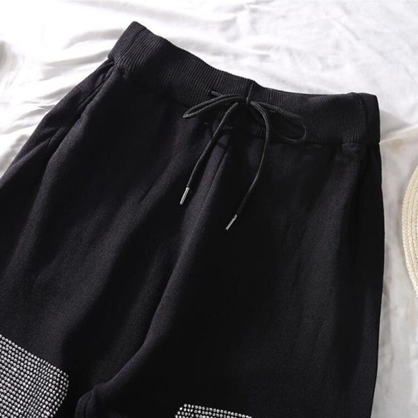 Autumn Diamond Loose Pants Women Black Ankle-Length Harem Pants Spring  New Joggers Women High Waist Pants - Hplify