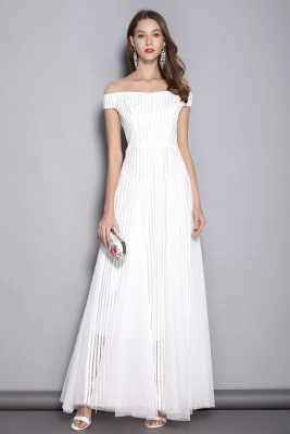 Women's V Neck Short Sleeves Hollow Out Party Prom Elegant Patchwork Long Runway Dresses