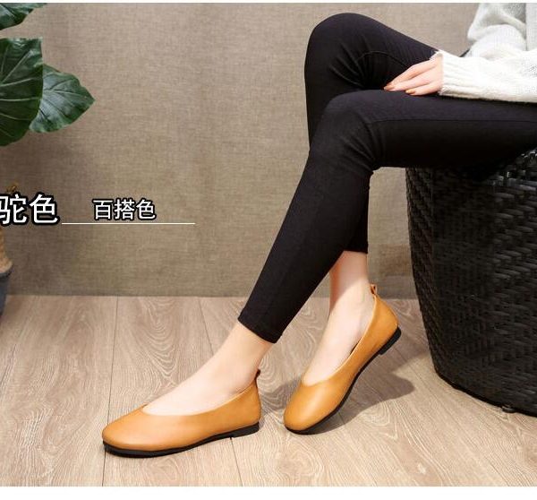 Alternative view of Women Real Leather Shoes Moccasins Mother Loafers Soft Flats Casual Female Driving Ballet Footwear Comfortable grandma shoes
