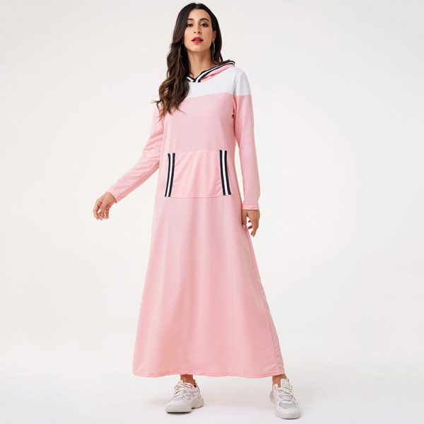 Women Hoodie Dress Long Sleeve Pocket Front Casual Long Dress Loose Female Fashion Women Clothing