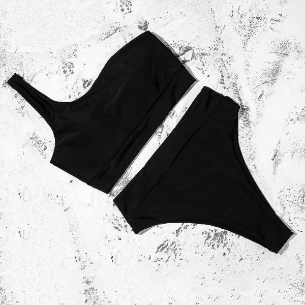 White Sexy Bikinis 2021 Bikini New Arrival Solid Padded Bra One Shoulder High Waist Swimsuit Female Swimwear Women - Hplify