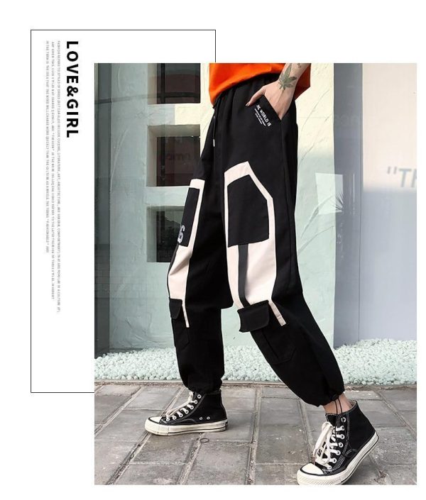 Harajuku Big Pocket Cargo Pants Women High Waist Streetwear Wide leg Casual Pants Women - Hplify