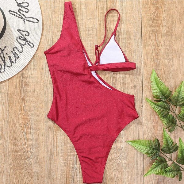 5 Colors Colorful Sexy Asymmetrical Women Swimwear One Piece Swimsuit Female Leopard Bather Bathing Suit Swim - Hplify