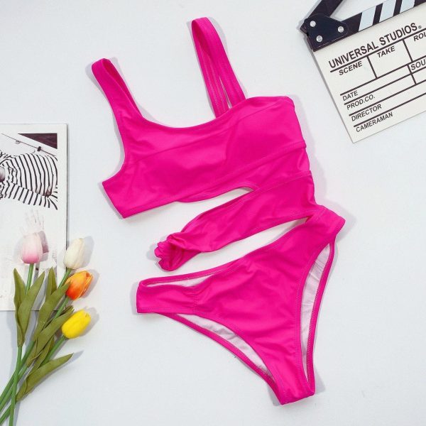 2021 Cut Out One Piece Swimsuit Female Sexy Push Up Monokini White High Cut Swimwear Women Beachwear New Bathing Suits - Hplify