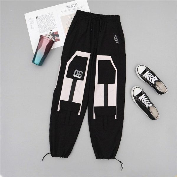 Harajuku Big Pocket Cargo Pants Women High Waist Streetwear Wide leg Casual Pants Women - Hplify