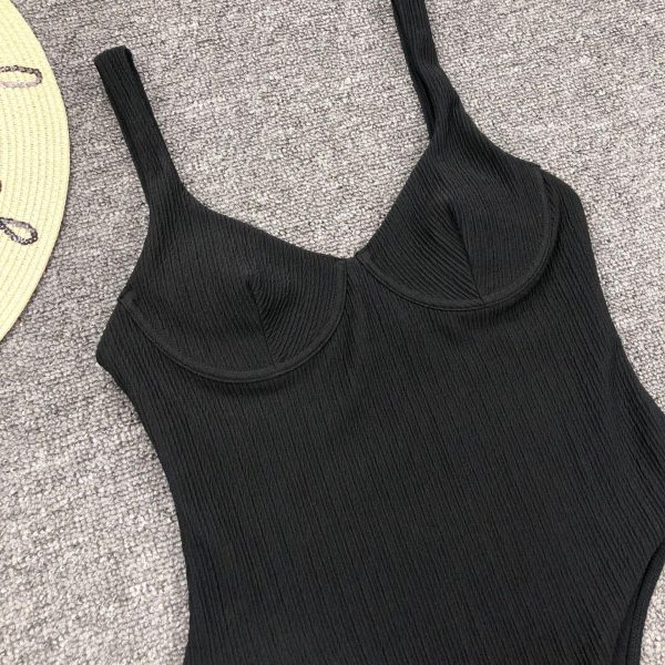 Push Up One Piece Swimsuit Sexy High Cut Swimwear Women 2021 Black Bodysuits Summer Padded Bathing Suit Women Swim Wear - Hplify