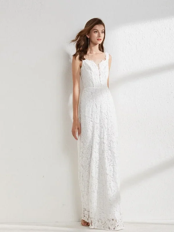 Alternative view of Women's Runway Dresses O Neck Sleeveless Embroidery Lace Sexy Tulle Laid Over Elegant Long Party Prom Dress