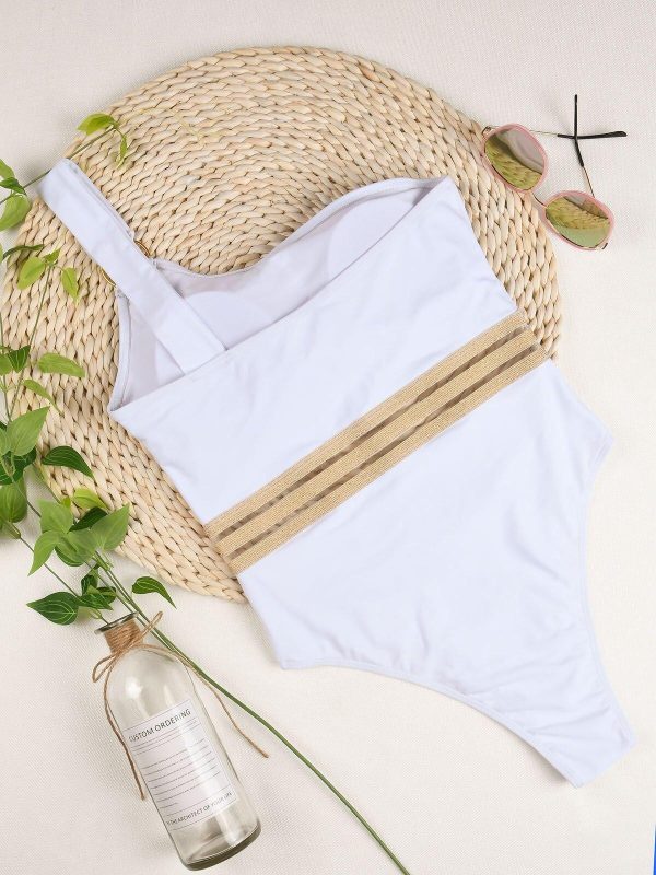 2021 New Sexy Asymmetric One Shoulder Women Swimwear One Piece Swimsuit Female Padded  Bather Bathing Suit Swim - Hplify