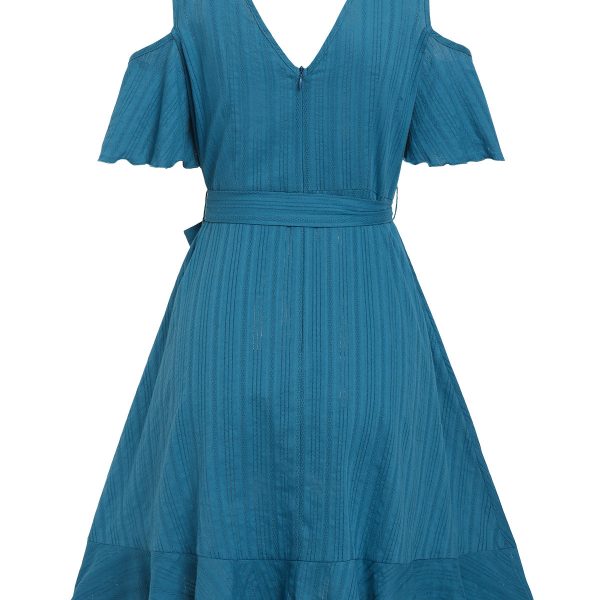 Alternative view of Ruffled Cold Shoulder Flounced Dress