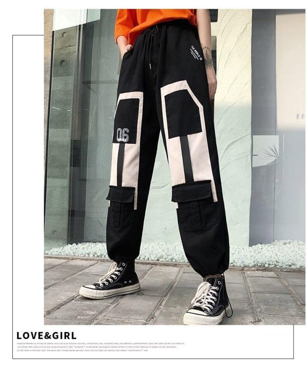 Harajuku Big Pocket Cargo Pants Women High Waist Streetwear Wide leg Casual Pants Women - Hplify