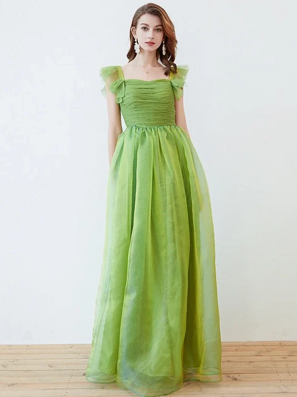 Alternative view of Women's Runway Dresses Spaghetti Straps Ruffles Bow Detaiing Ruched Bodice Elegant Long Party Prom