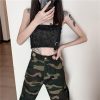 Women Suspenders Military Camouflage Pants Ladies Army High Waist Sweatpants Loose Camo Pants Trousers Hip Pop Street Joggers - Hplify
